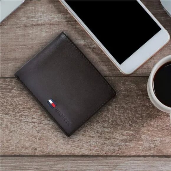 Men's Genuine Leather Passcase Wallet with Multiple Card Slots - British Brown - Picture 7 of 8